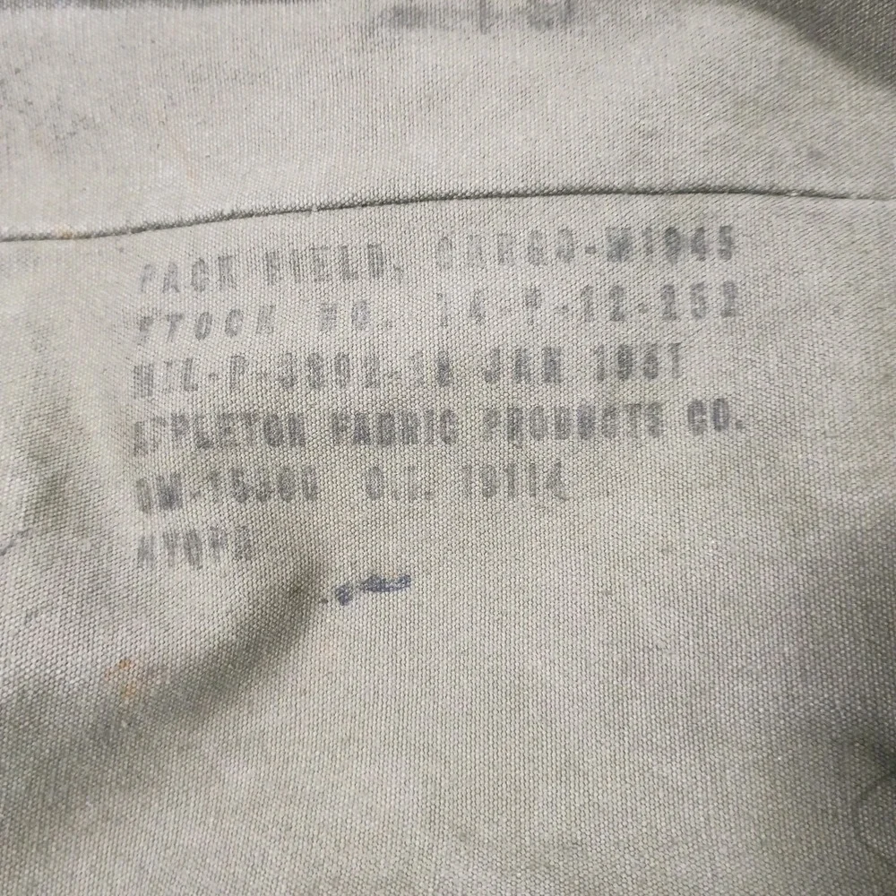 1951 US Army M1945 Field Pack Lower Green  Cargo Pack Musette Messenger Bag